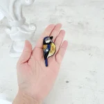 broszka przypinka rękodzieło ptaki sikorka