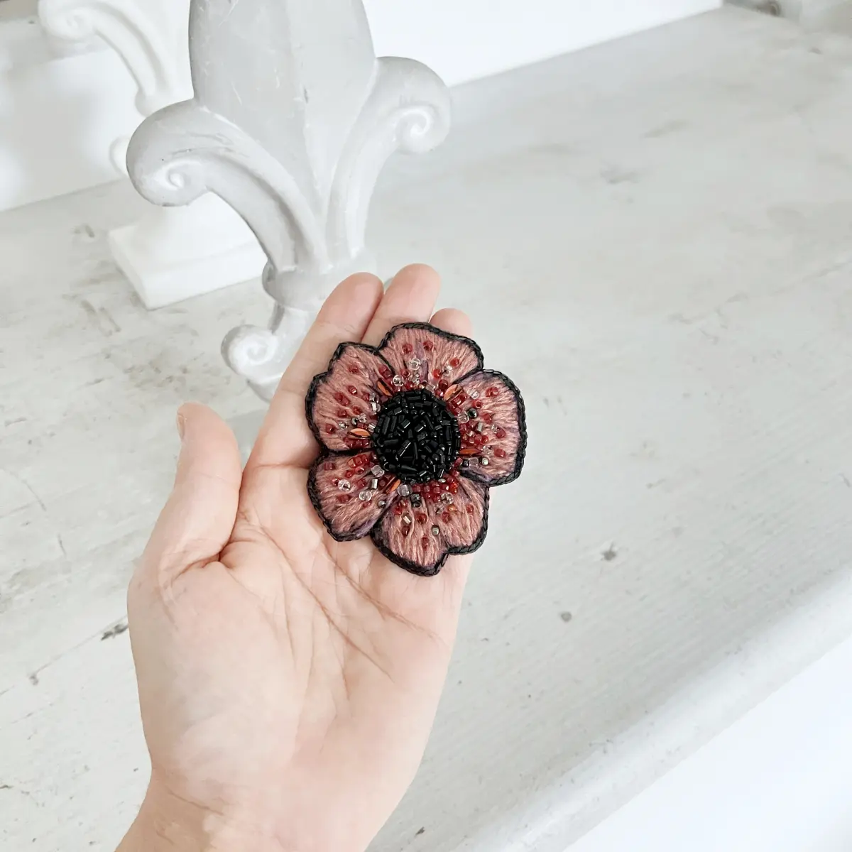 broszka przypinka kwiat