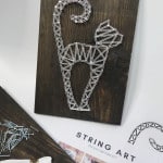 obraz string art kot